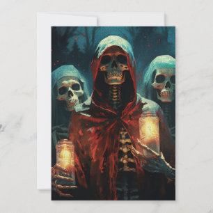 Cartes Pour Fêtes Annuelles Joyeux Noël Éffrayant Skeletons gothiques