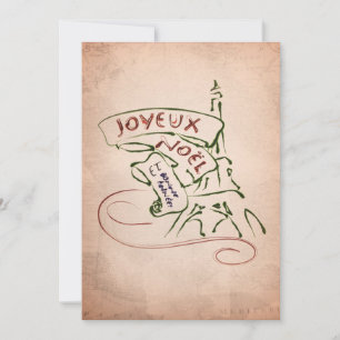 Cartes Pour Fêtes Annuelles Joyeux Noël Eiffel Tower Christmas Card
