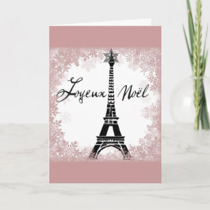 Cartes Pour Fêtes Annuelles Joyeux Noël Eiffel Tower Paris Christmas Print