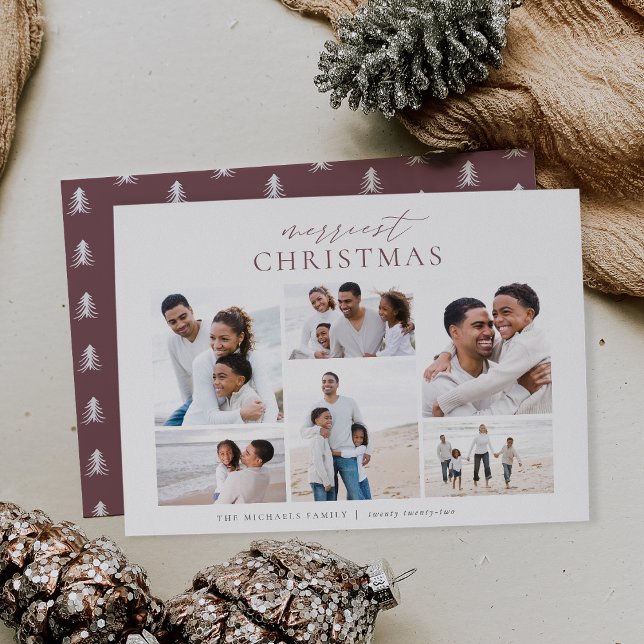 Cartes Pour Fêtes Annuelles Joyeux Noël Elegant 6 Photo Collage (Créateur téléchargé)