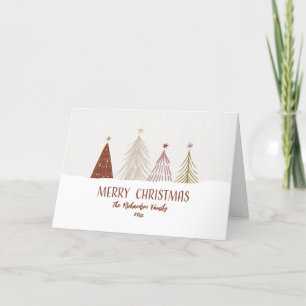 Cartes Pour Fêtes Annuelles Joyeux Noël Elégant Arbres Neige Festive Personnal