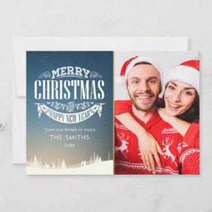 Cartes Pour Fêtes Annuelles Joyeux Noël élégant Bonne Année 4 Photos