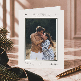 Cartes Pour Fêtes Annuelles Joyeux Noël Élégant Éditorial Photo de Couple