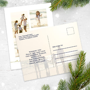 Cartes Pour Fêtes Annuelles Joyeux Noël Elegant Gold Calligraphie 5 Photo