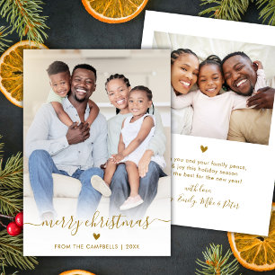 Cartes Pour Fêtes Annuelles Joyeux Noël élégant moderne or écriture 2 Photo