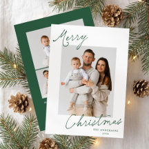 Joyeux Noël Élégant Photo de Script Vert
