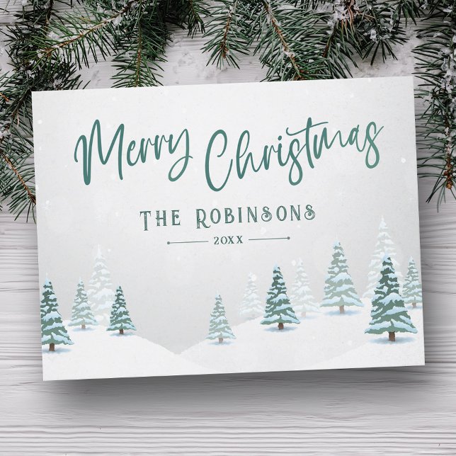 Cartes Pour Fêtes Annuelles Joyeux Noël élégant rustique Country Winter Tree (Créateur téléchargé)