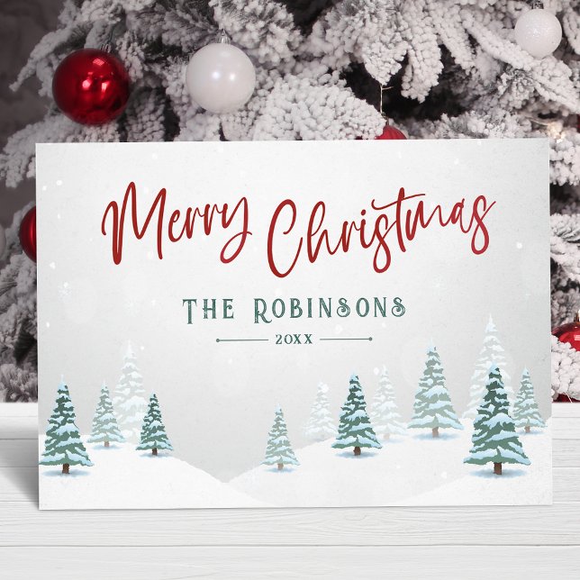 Cartes Pour Fêtes Annuelles Joyeux Noël élégant rustique Country Winter Tree (Available in high quality print or digital download for quick text messaging, email or self print.)