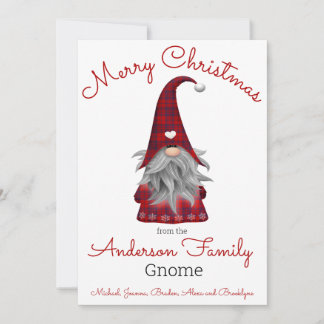 Cartes Pour Fêtes Annuelles Joyeux Noël Elf drôle et mignon Gnome personnalisé