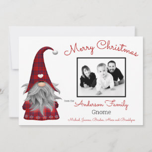 Cartes Pour Fêtes Annuelles Joyeux Noël Elfe Photo Mignonne Gnome Personnalisé