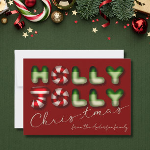 Cartes Pour Fêtes Annuelles Joyeux Noël en 3D vert rouge