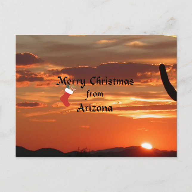 Cartes Pour Fêtes Annuelles Joyeux Noël en Arizona (Devant)
