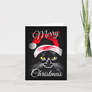 Cartes Pour Fêtes Annuelles Joyeux Noël en colère Chat noir