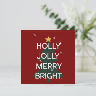 Cartes Pour Fêtes Annuelles Joyeux Noël en famille assorti Holly Jolly Merry B