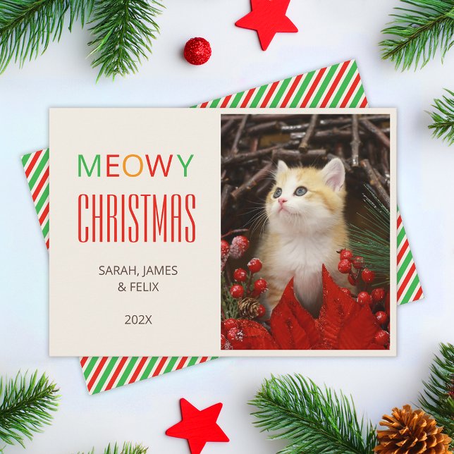 Cartes Pour Fêtes Annuelles Joyeux Noël en famille avec un animal mignon en ph (Créateur téléchargé)