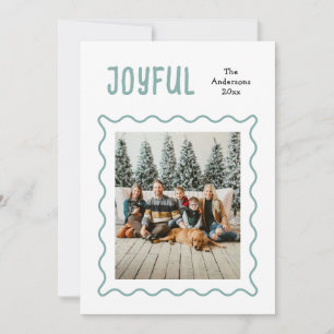 Cartes Pour Fêtes Annuelles Joyeux Noël en famille   Cadre photo ondulé modern