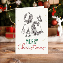 Joyeux Noël en famille Village rustique vintage