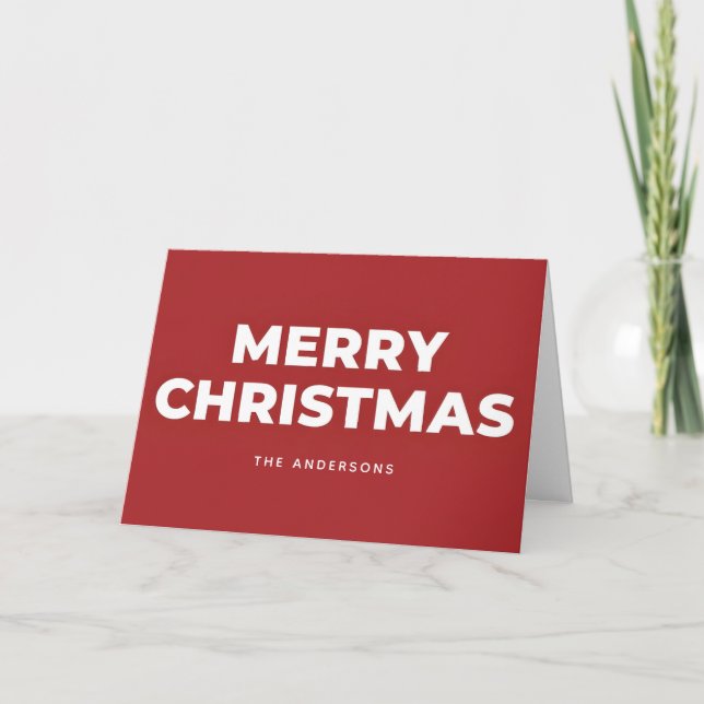 Cartes Pour Fêtes Annuelles Joyeux Noël en gras Sans Retro Script (Devant)