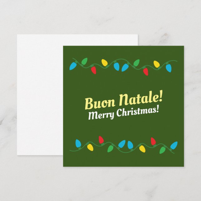 Cartes Pour Fêtes Annuelles Joyeux Noël en italien (Devant / Derrière)