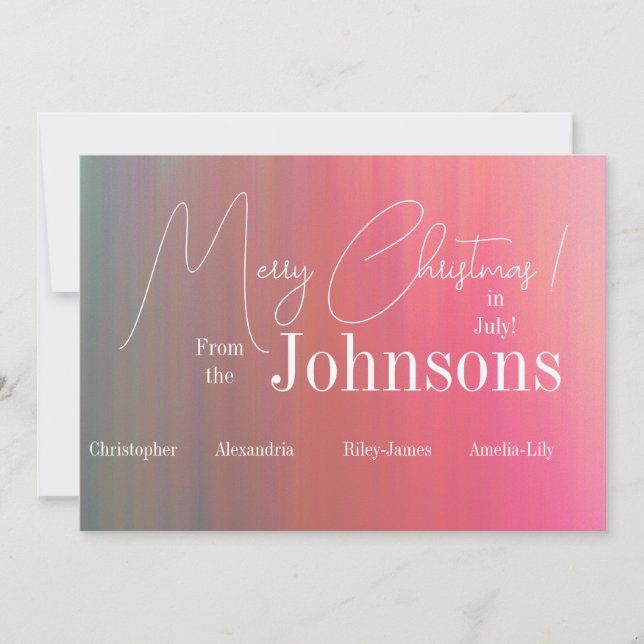 Cartes Pour Fêtes Annuelles Joyeux Noël en juillet (Devant)