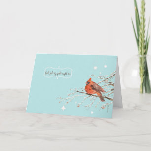 Cartes Pour Fêtes Annuelles Joyeux Noël en norvégien, cardinal rouge