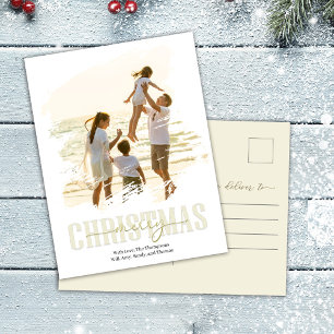 Cartes Pour Fêtes Annuelles Joyeux Noël en or photo