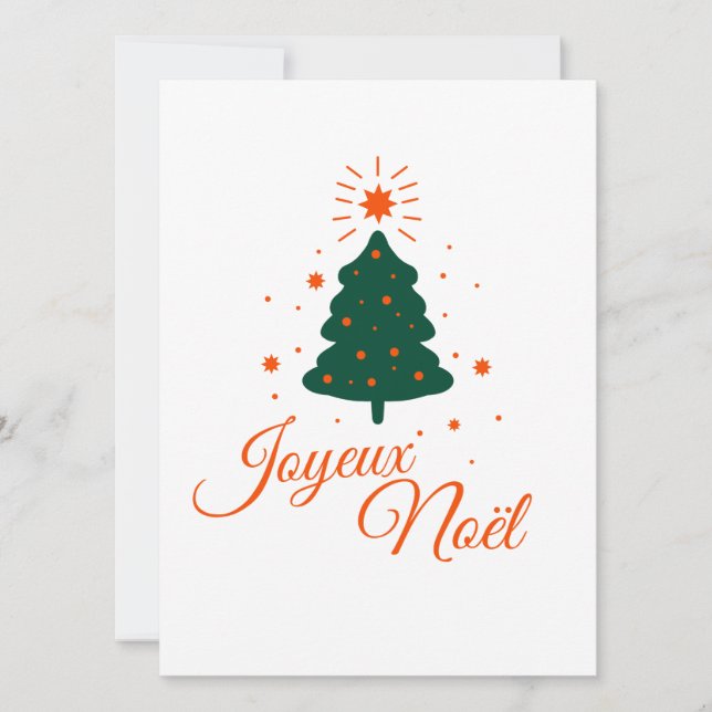 Cartes Pour Fêtes Annuelles Joyeux Noël en rouge : sapin classique et joyeux (Devant)