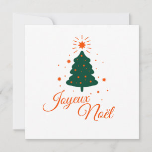 Cartes Pour Fêtes Annuelles Joyeux Noël en rouge : sapin classique et joyeux