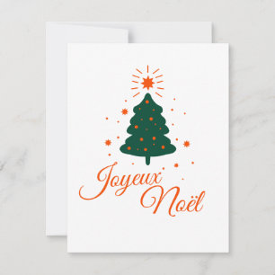 Cartes Pour Fêtes Annuelles Joyeux Noël en rouge : sapin classique et joyeux