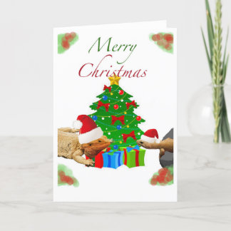 Cartes Pour Fêtes Annuelles Joyeux Noël en style de reptile !