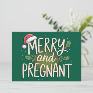 Cartes Pour Fêtes Annuelles Joyeux Noël enceinte annonce de grossesse