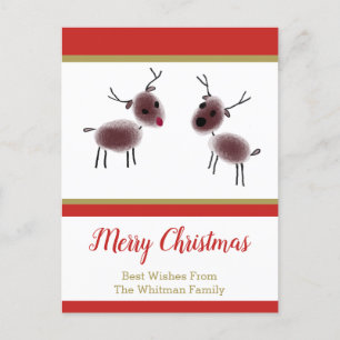 Cartes Pour Fêtes Annuelles Joyeux Noël Enfants Art Reindeer Vacances