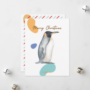 CARTES POUR FÊTES ANNUELLES JOYEUX NOËL ENFANTS MIGNONS PINGOUIN VINTAGE