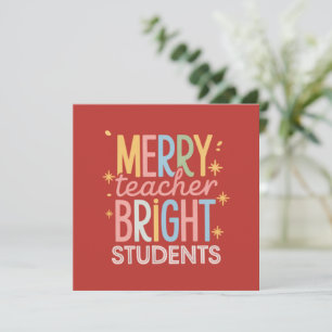 Cartes Pour Fêtes Annuelles Joyeux Noël Enseignant Étudiants Brillant Funny Xm