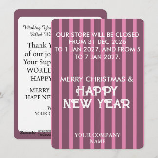 CARTES POUR FÊTES ANNUELLES JOYEUX NOËL ENTREPRISE PERSONNALISÉE MODERNE ÉLÉGA