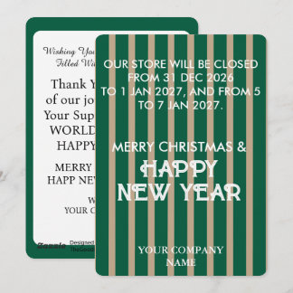 CARTES POUR FÊTES ANNUELLES JOYEUX NOËL ENTREPRISE PERSONNALISÉE MODERNE ÉLÉGA