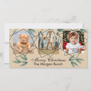 Cartes Pour Fêtes Annuelles Joyeux Noël Épingle moderne à aiguille de pin 3 Co