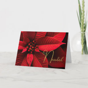 Cartes Pour Fêtes Annuelles Joyeux Noël espagnol Poinsettia de Noël