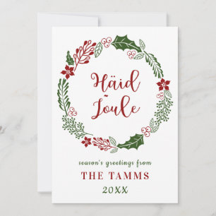 Cartes Pour Fêtes Annuelles Joyeux Noël estonien, personnalisé