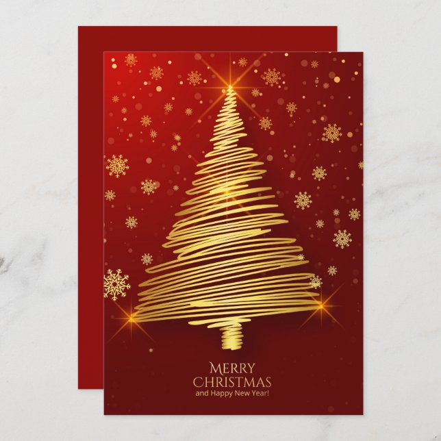 Cartes Pour Fêtes Annuelles Joyeux Noël et Bonne Année (Devant / Derrière)