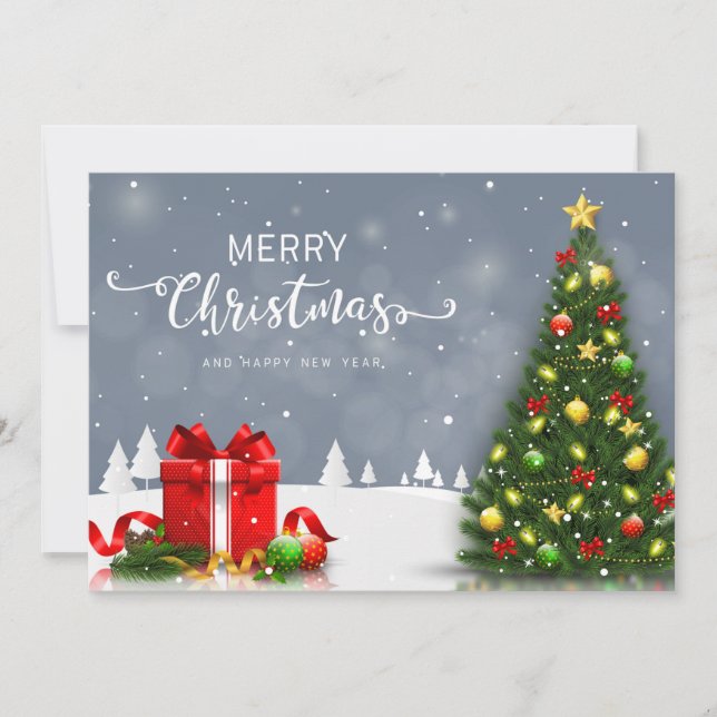Cartes Pour Fêtes Annuelles Joyeux Noël et Bonne Année (Devant)