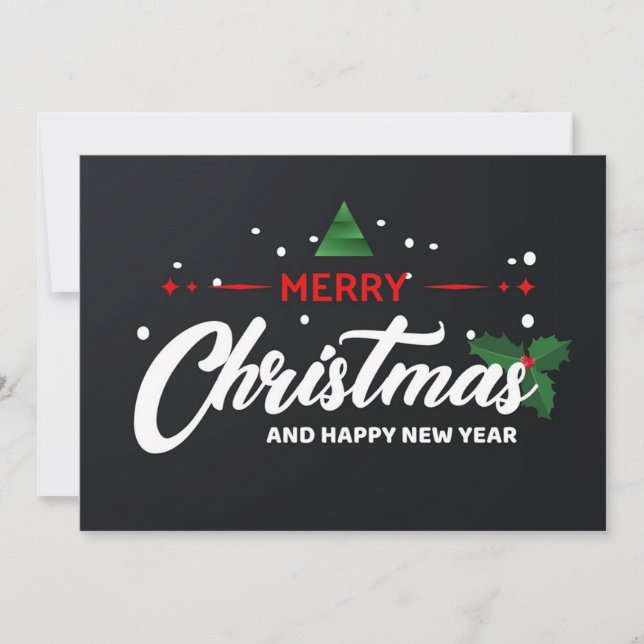 Cartes Pour Fêtes Annuelles Joyeux Noël et Bonne Année (Devant)
