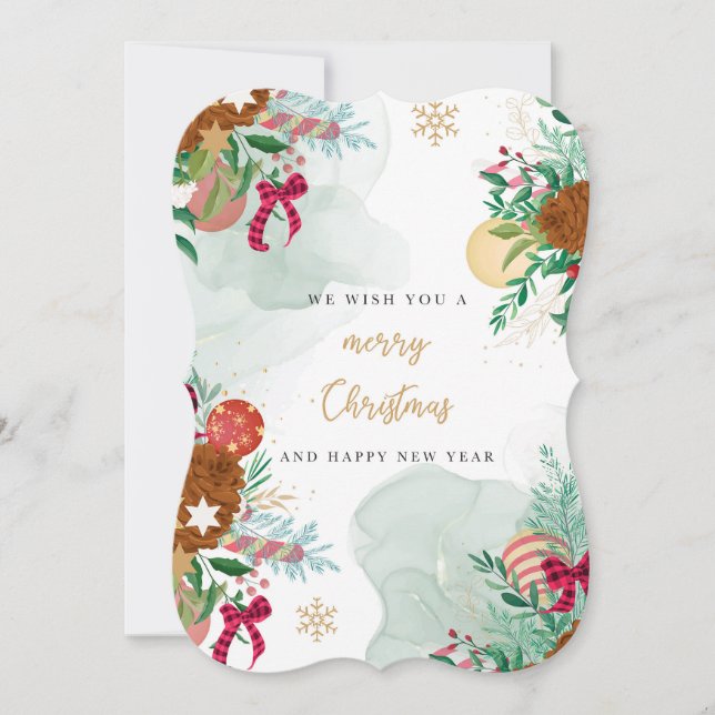 Cartes Pour Fêtes Annuelles Joyeux Noël et Bonne Année (Devant)