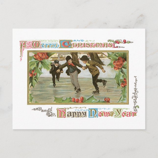 Cartes Pour Fêtes Annuelles Joyeux Noël et Bonne année (Devant)