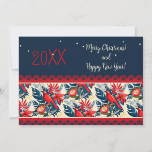 Cartes Pour Fêtes Annuelles Joyeux Noël et Bonne Année ! 20XX Blue Bird