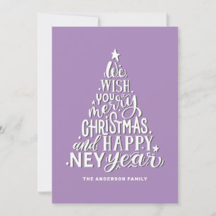 Cartes Pour Fêtes Annuelles Joyeux Noël et Bonne Année. Violet