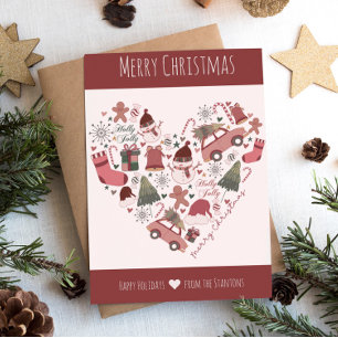 Cartes Pour Fêtes Annuelles Joyeux Noël et Joyeuses fêtes Nom de famille