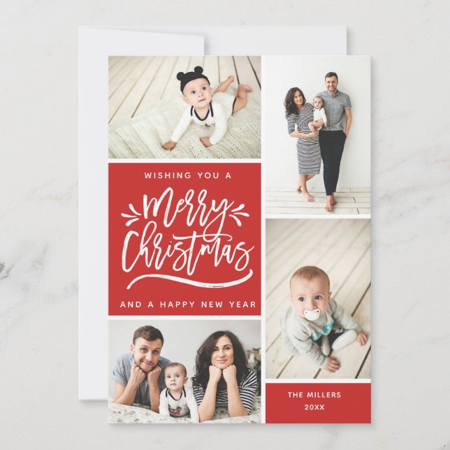 Cartes Pour Fêtes Annuelles Joyeux Noël et Joyeux Nouvel An Multiphoto (Devant)