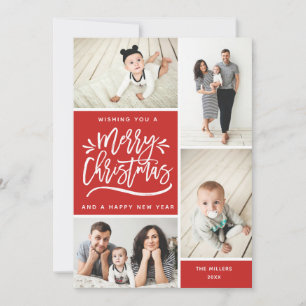 Cartes Pour Fêtes Annuelles Joyeux Noël et Joyeux Nouvel An Multiphoto