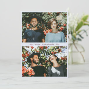 Cartes Pour Fêtes Annuelles Joyeux Noël et Mariage Deux Photos Noël Mignon Ble
